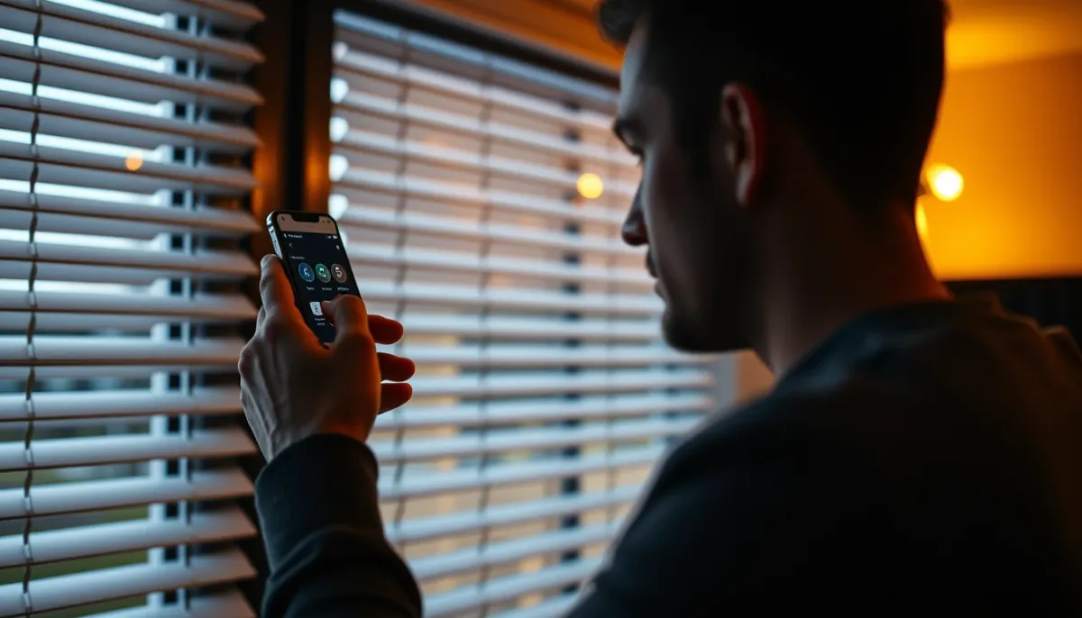 Utilisation d'une application mobile pour contrôler des volets roulants avec retour d'état