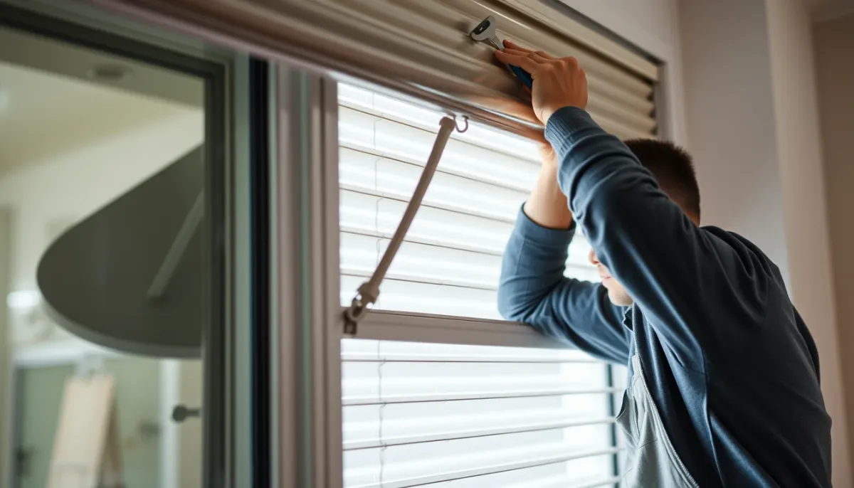 Installation d'un tablier de volet roulant sur une fenêtre