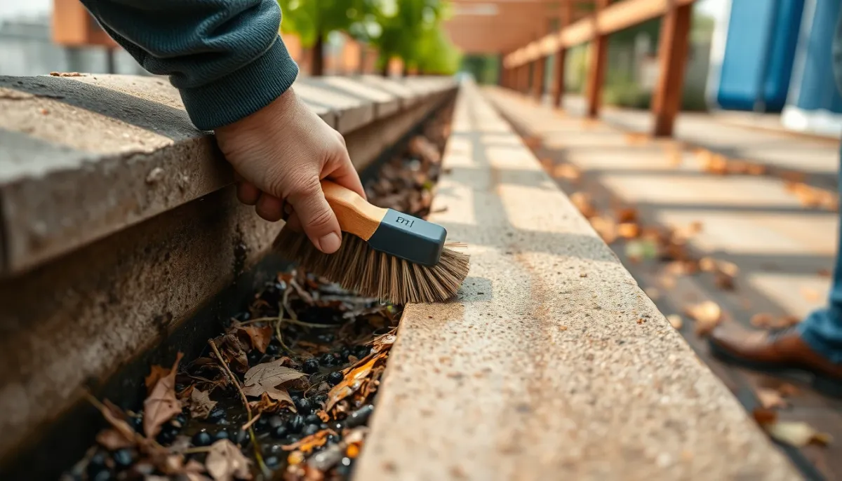 Nettoyage des chenaux d'une pergola bioclimatique pour prévenir les fuites