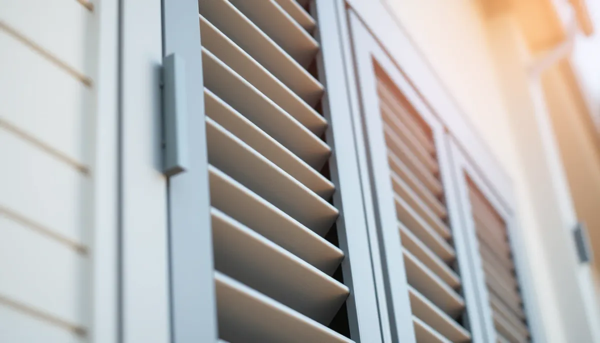 Volets à persiennes en aluminium sur une maison moderne