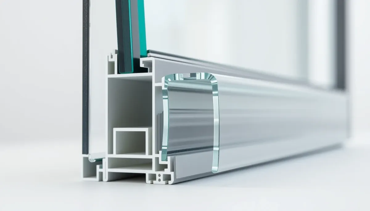 Coupe technique d'un triple vitrage montrant les trois vitres et les lames de gaz