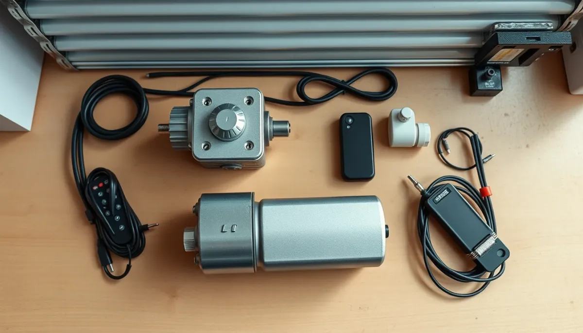 Kit de motorisation de volet roulant avec moteur, télécommande et câblage