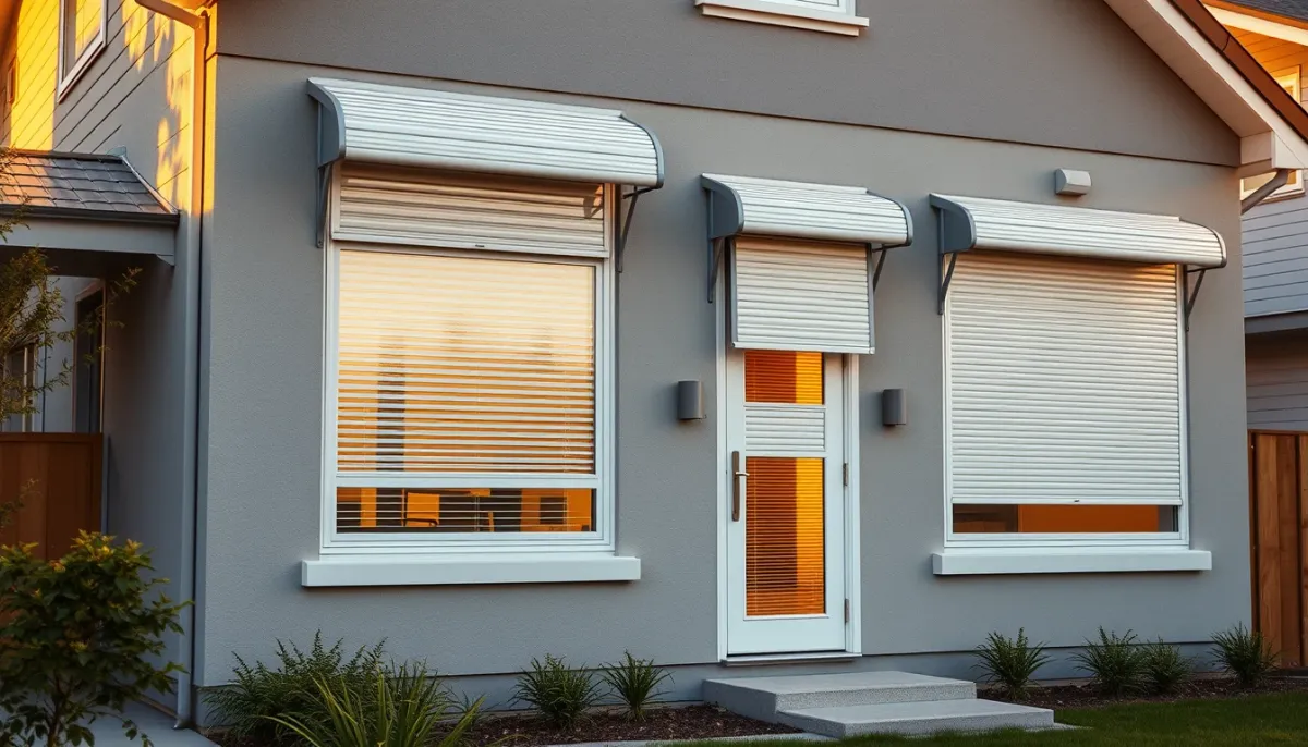 Façade de maison avec volets roulants motorisés adaptés à chaque configuration