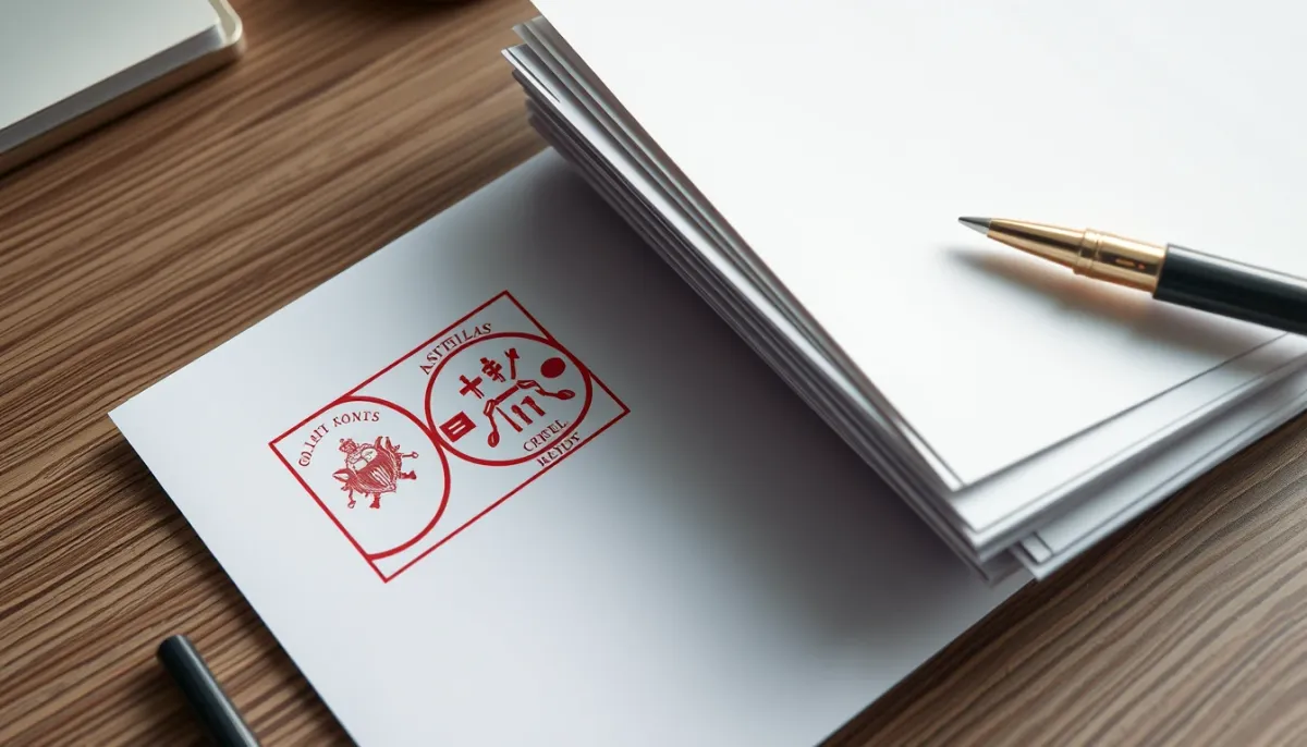 Documents officiels et enveloppe timbrée sur un bureau, symbolisant les démarches administratives