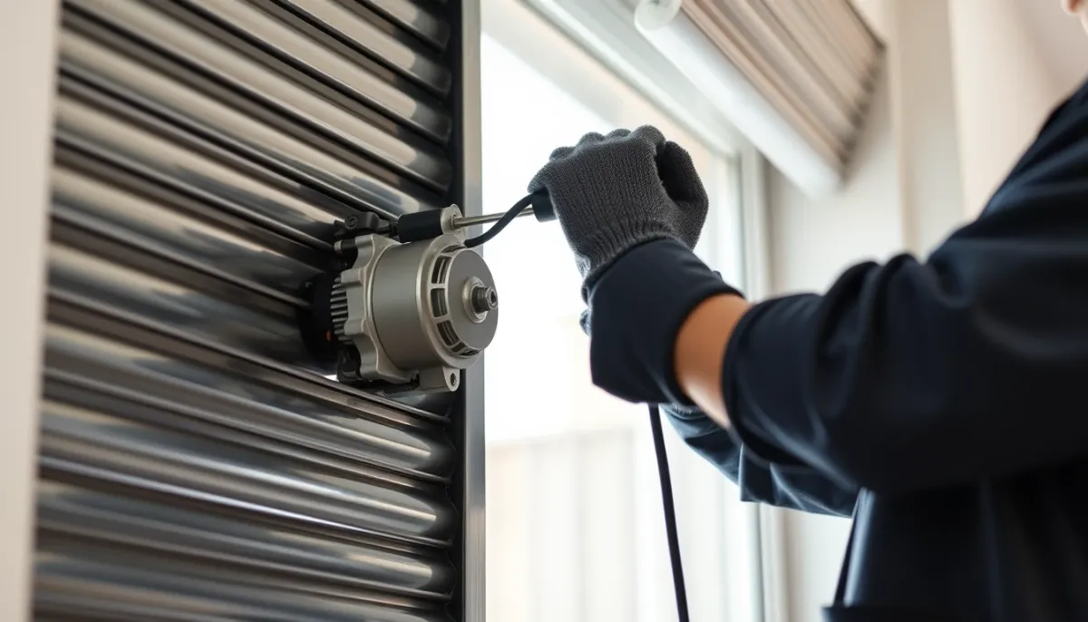 Installation d'un moteur de volet roulant par un professionnel